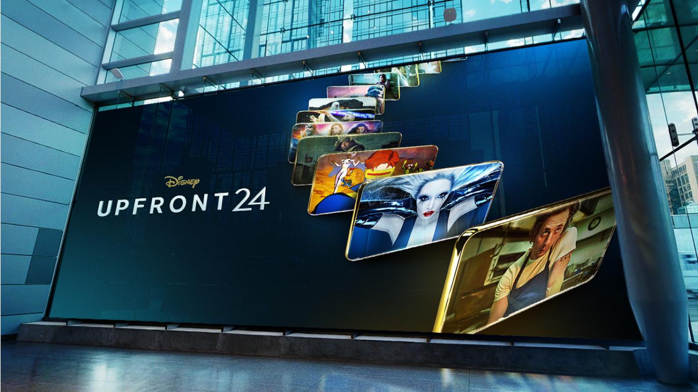 Upfront 24 banner displayed on the event