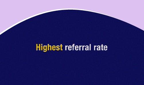 Highest Referral Rate