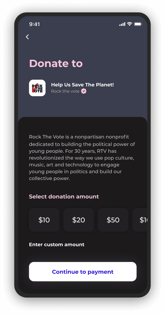 Donation layout